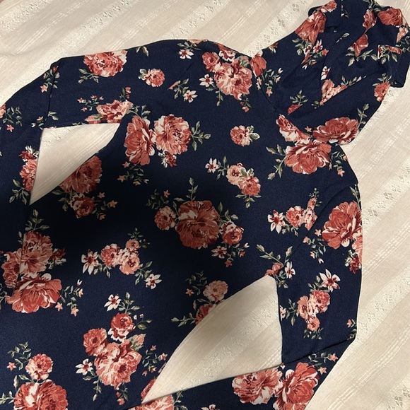 Ladies J for Justify Navy Floral Hooded Dress - Picture 5 of 8